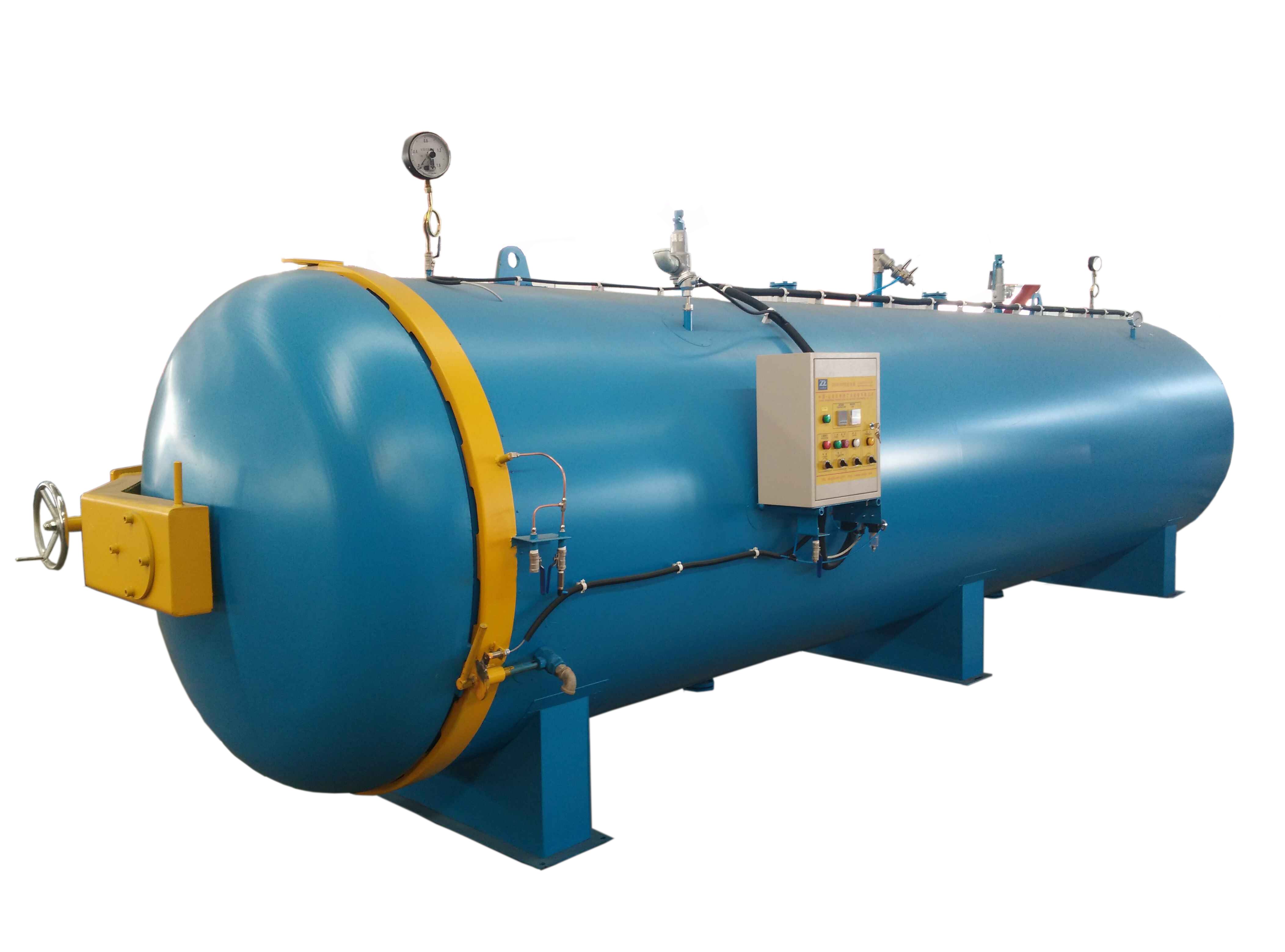 <b>硫化罐適用于橡膠、輪胎翻新、膠輥、膠管、膠囊、膠鞋、膠帶、膠板、管道等產(chǎn)品硫化，無(wú)錫雷特石化重工裝備有限公司以成熟的技術(shù)，先進(jìn)的生產(chǎn)設備設計制選大型硫化罐、立式硫</b>